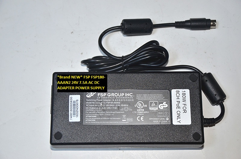 *Brand NEW*AC100-240V FSP FSP180-AAAN2 4pin 24V 7.5A AC DC ADAPTER POWER SUPPLY